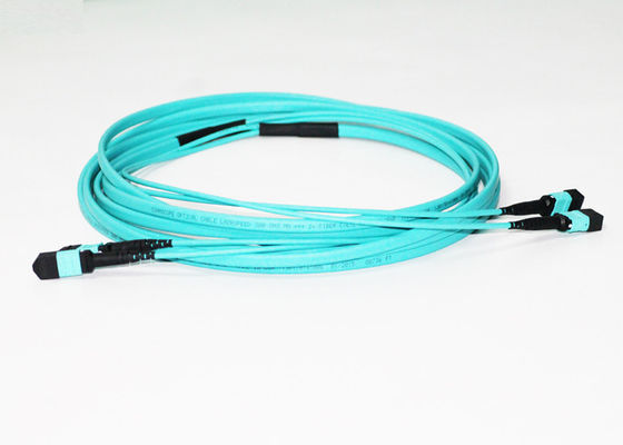 24 Fibers OM3 Fiber Trunk Cable MPO To MPO Female 3.0mm OD 20FT Length